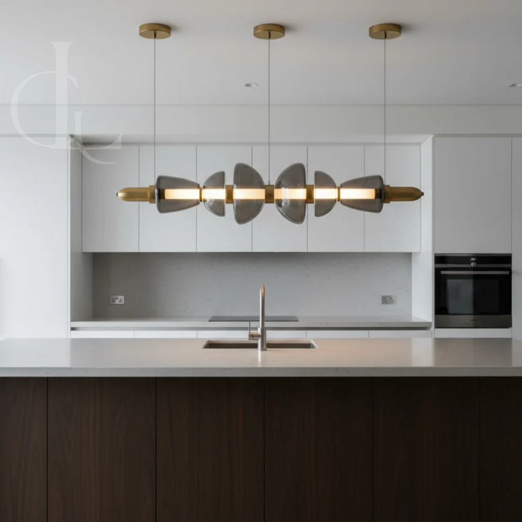 Separating Shadows (Smokey, 1000mm, Gold) Chandelier